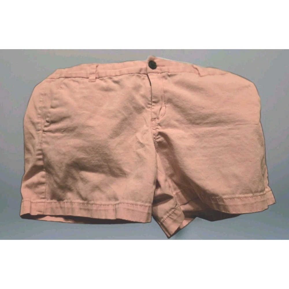 Merona Shorts Womens 8 Pink Chino Twill 100% Cotton Flat Front Casual Summer